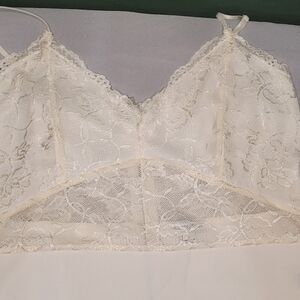 Cream, lace bodysuit, size large